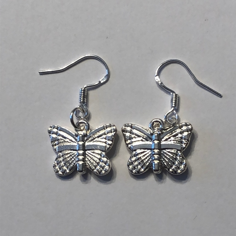 Silver Butterfly Earrings